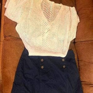 Skirt with hand made crochet top